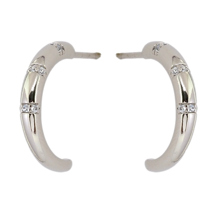 Сережки Xuping Родій пусети Дуги зі вставками цирконію фото №6