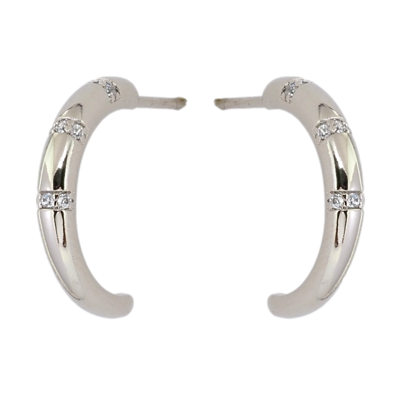 Сережки Xuping Родій пусети Дуги зі вставками цирконію фото №1