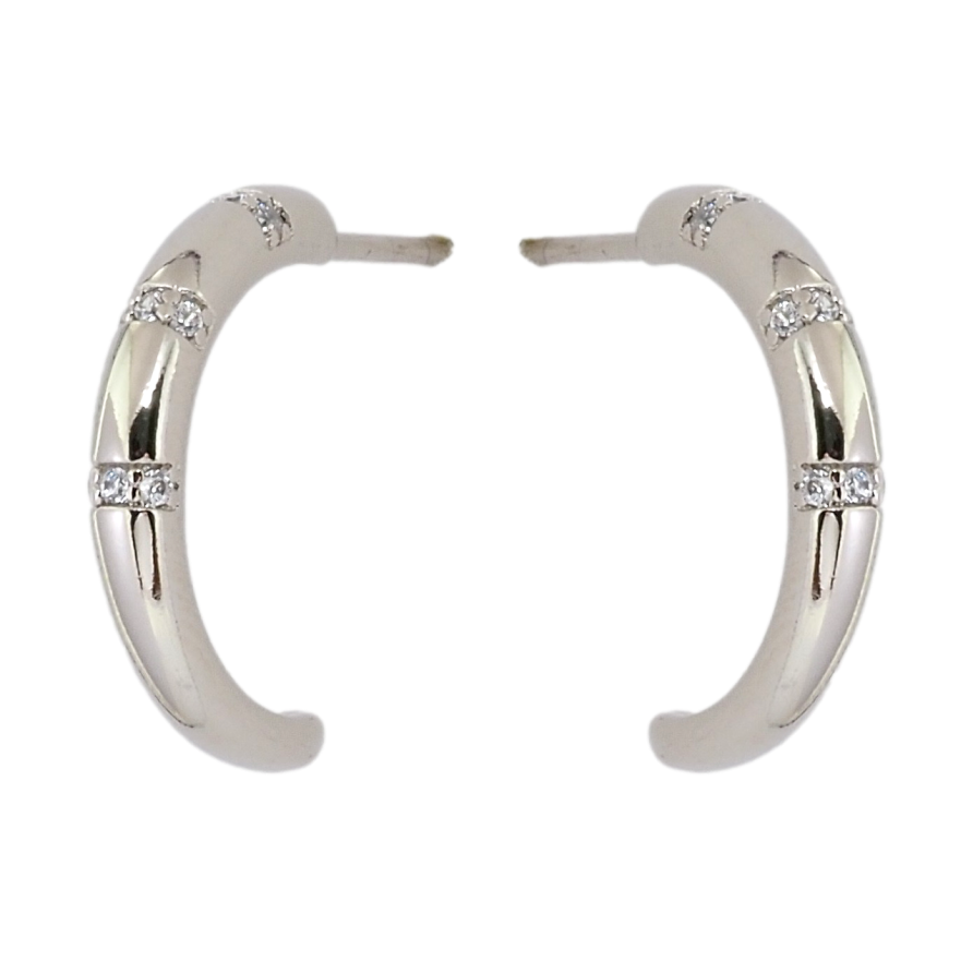 Сережки Xuping Родій пусети Дуги зі вставками цирконію фото №1