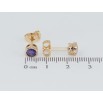 Серьги Xuping Позолота 18K пусеты Сиреневые фианиты в ободковой оправе ø 6мм фото №2