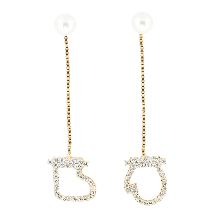 Серьги Xuping Позолота 18K пусеты Ассиметричные подвески варежка с валенком 2 в 1 фото №1