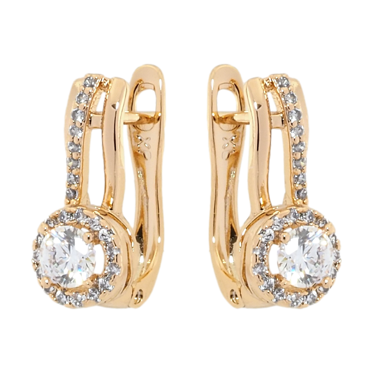 Сережки Xuping Позолота 18K англійський замок Декоративний візерунок з цирконієм фото №13 Сережки Xuping Позолота 18K англійський замок Декоративний візерунок з цирконієм фото №13