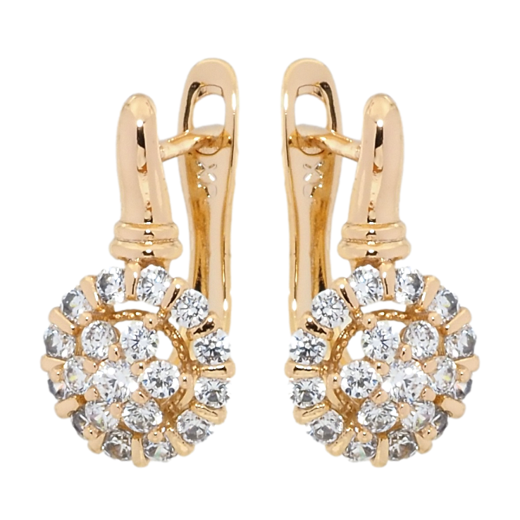 Сережки Xuping Позолота 18K англійський замок Інкрустація цирконієм фото №6