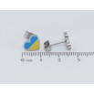 Сережки Xuping TTM Stainless Steel колір Родій пусети Сердечки Патріотичні жовто-блакитні фото №2 Сережки Xuping TTM Stainless Steel колір Родій пусети Сердечки Патріотичні жовто-блакитні фото №2