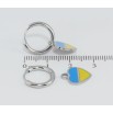 Серьги Xuping TTM Stainless Steel цвет Родий подвески на колечках Сердечки Патриотические желто-голубые фото №2 Серьги Xuping TTM Stainless Steel цвет Родий подвески на колечках Сердечки Патриотические желто-голубые фото №2