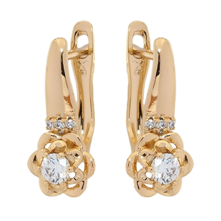 Сережки Xuping Позолота 18K англійський замок Квіточки фото №14