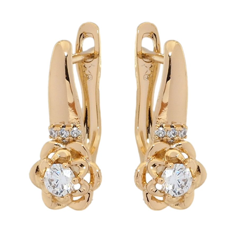 Сережки Xuping Позолота 18K англійський замок Квіточки фото №1