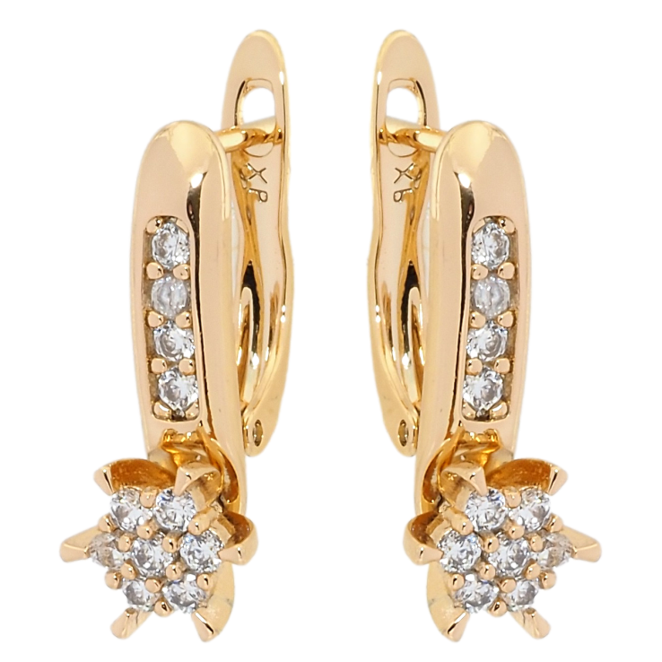 Сережки Xuping Позолота 18K англійський замок Декоративні квіточки фото №3