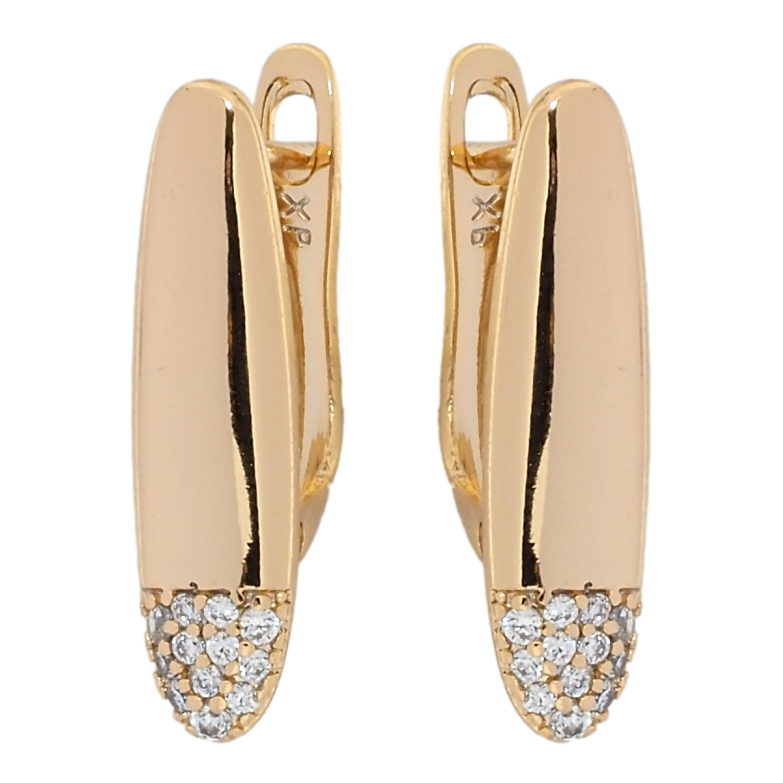 Сережки Xuping Позолота 18K англійський замок Інкрустація цирконієм фото №1