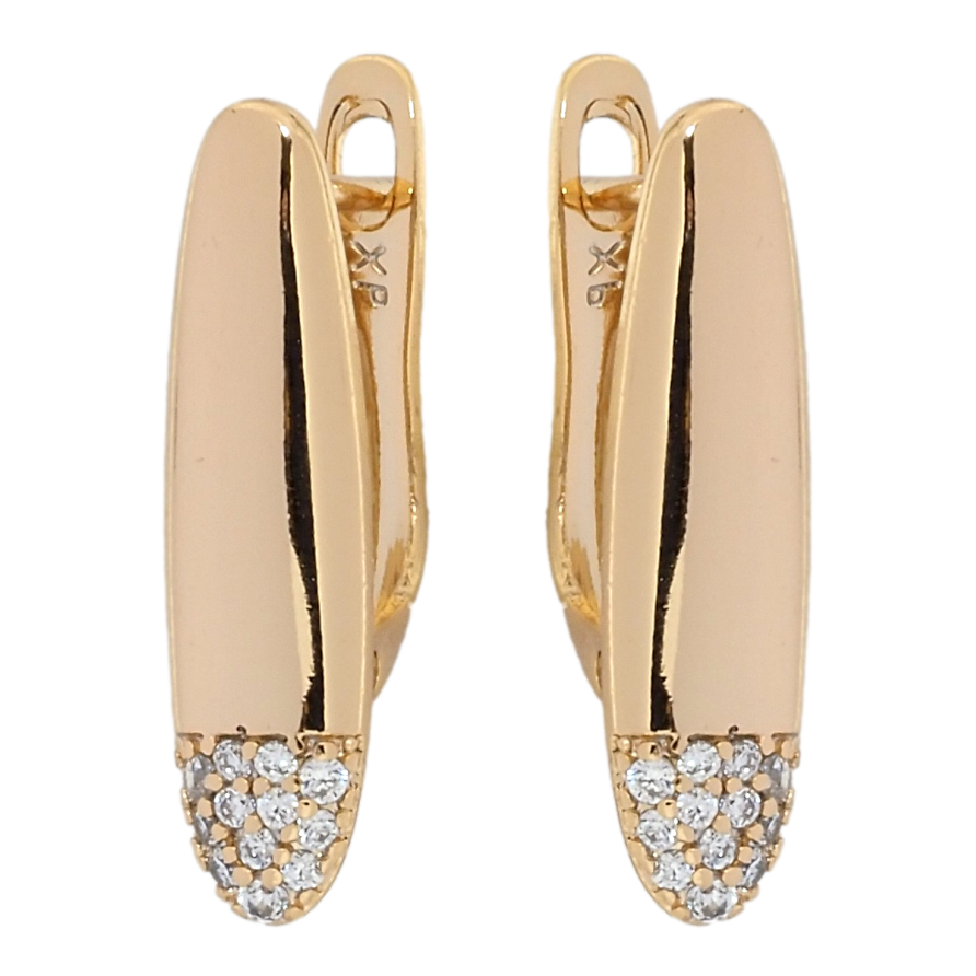 Сережки Xuping Позолота 18K англійський замок Інкрустація цирконієм фото №1