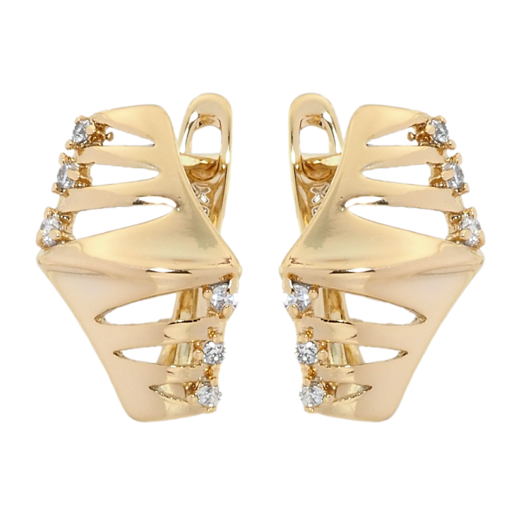 Сережки Xuping Позолота 18K англійський замок Декоративні з цирконієм фото №5 Сережки Xuping Позолота 18K англійський замок Декоративні з цирконієм фото №5