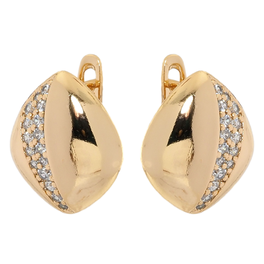 Сережки Xuping Позолота 18K англійський замок Інкрустація цирконієм фото №1