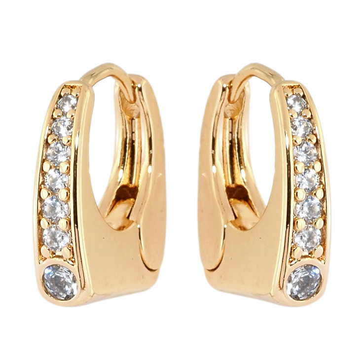 Серьги Xuping Позолота 18K колечки Дорожки циркония фото №24