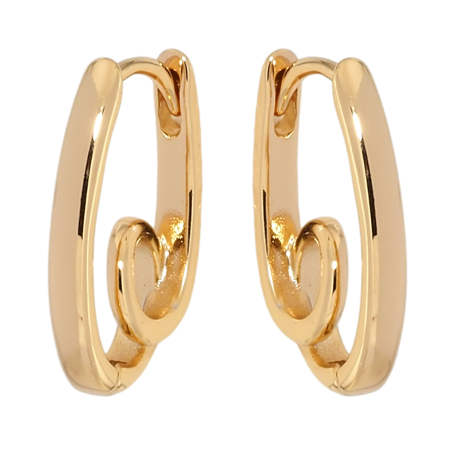 Сережки Xuping Позолота 18K колечка Завитки фото №1