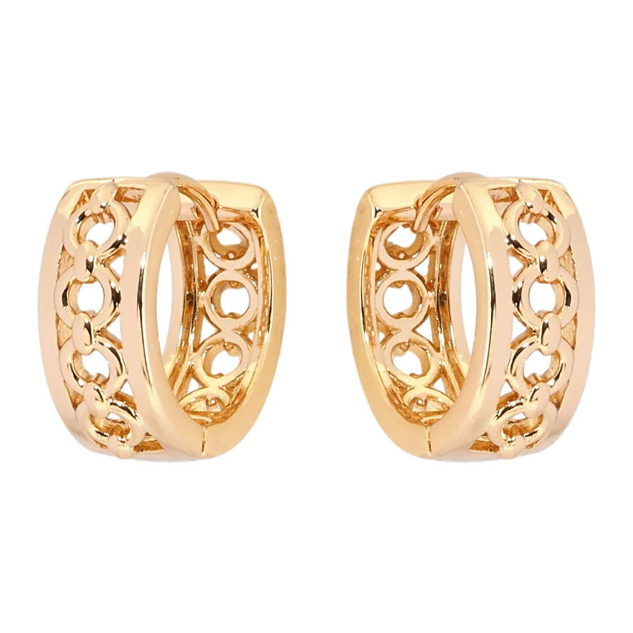 Серьги Xuping Позолота 18K колечки Декоративный резной орнамент фото №1