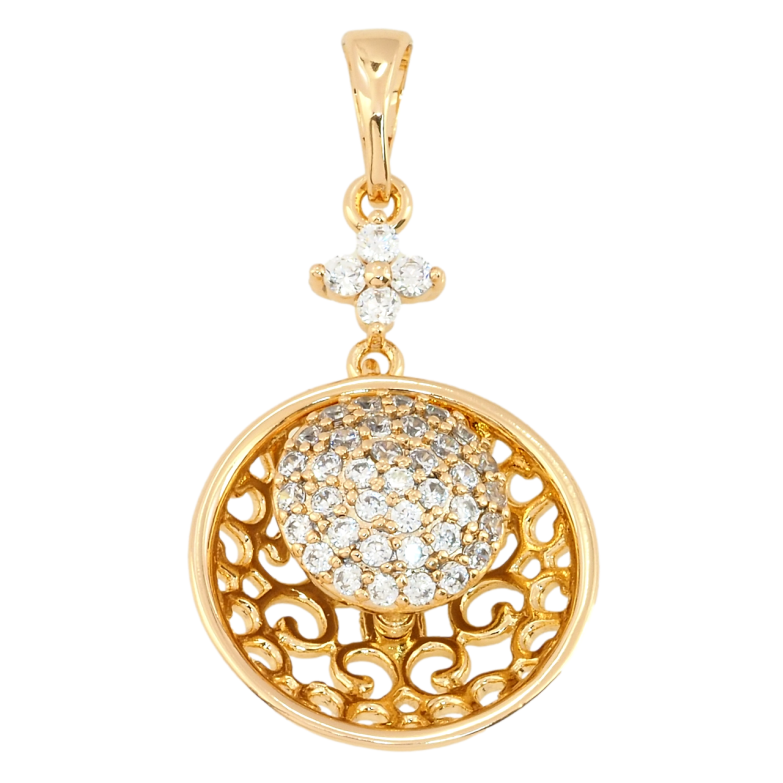 Кулон Xuping Позолота 18K Ажурное колечко с цирконием для цепочки до 5мм фото №2