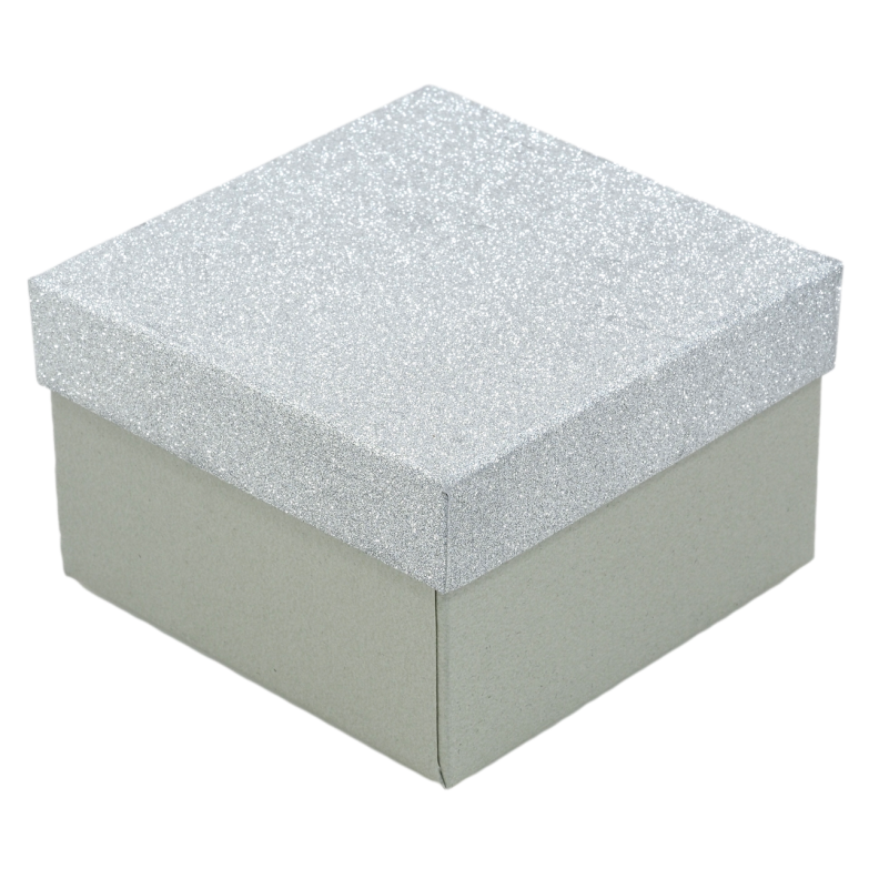 Подарочная коробка серебристая с шиммером Универсальная с подушечкой (Браслет, Часы) Размер 9х9см, h= 5.5см фото №20