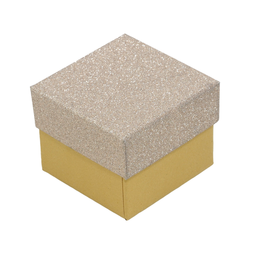 Подарункова коробка пісочна з шиммером Під каблучку Розмір 5х5см h= 4см фото №1