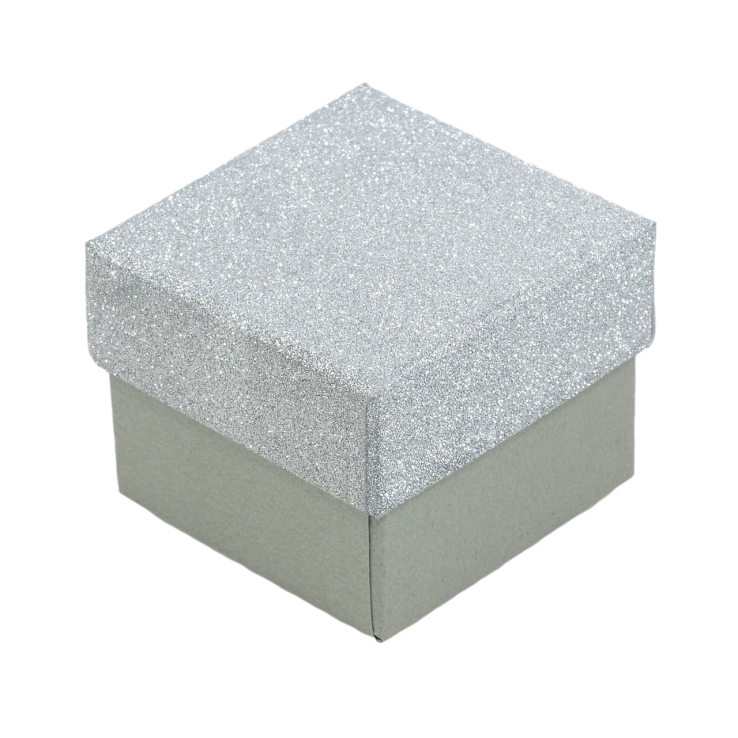 Подарункова коробка сіра з шиммером Під каблучку Розмір 5х5см h= 4см фото №2 Подарункова коробка сіра з шиммером Під каблучку Розмір 5х5см h= 4см фото №2