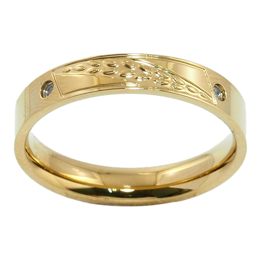 Каблучка Xuping TTM Stainless Steel Колір 14К Декоративний візерунок із кристалами фото №1