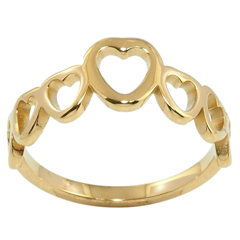 Каблучка Xuping TTM Stainless Steel Колір 14К Сердечки фото №2