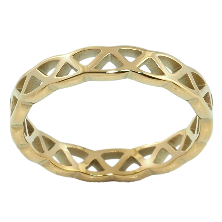 Каблучка Xuping TTM Stainless Steel Колір 14К Різьблений орнамент фото №19