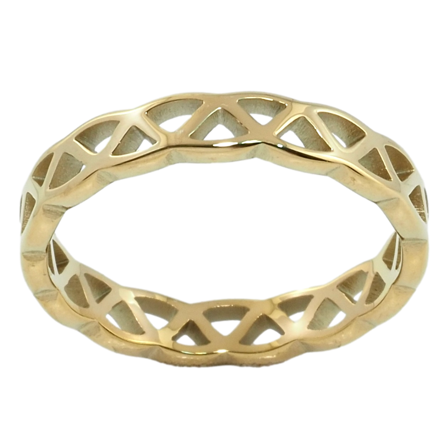 Каблучка Xuping TTM Stainless Steel Колір 14К Різьблений орнамент фото №1