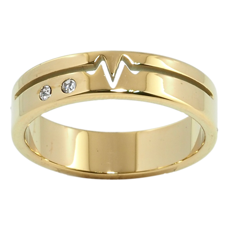 Каблучка Xuping TTM Stainless Steel Колір 14К Декоративний орнамент з цирконієм фото №8