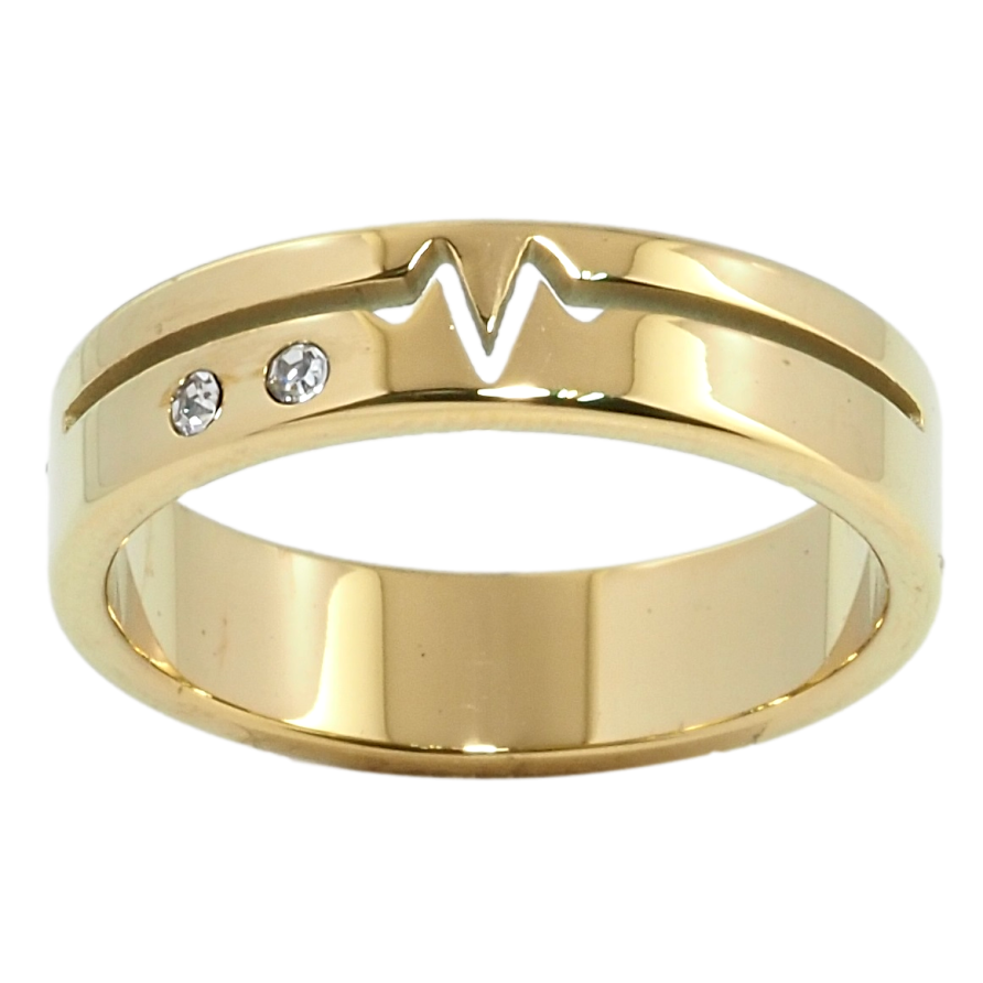 Каблучка Xuping TTM Stainless Steel Колір 14К Декоративний орнамент з цирконієм фото №1