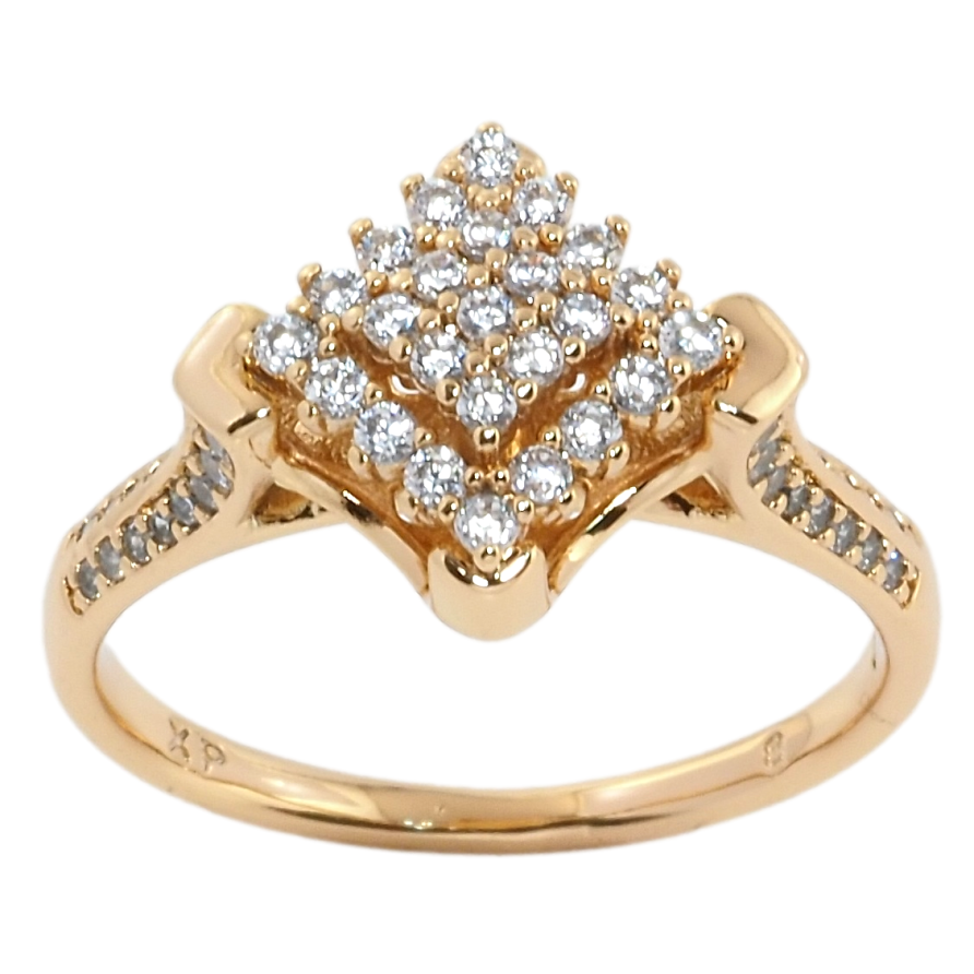 Кольцо Xuping Позолота 18K Ромб инкрустация цирконием фото №1