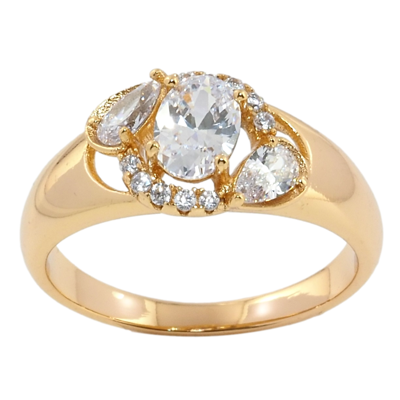 Кольцо Xuping Позолота 18K Россыпь кристаллов фото №1