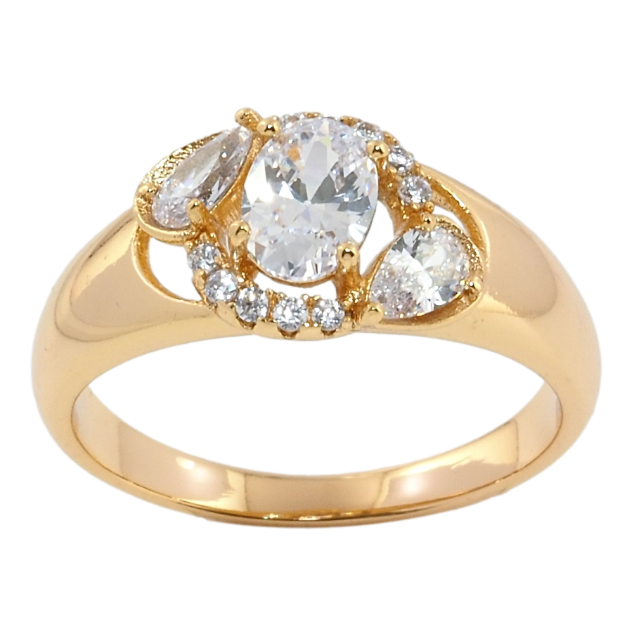 Кольцо Xuping Позолота 18K Россыпь кристаллов фото №1