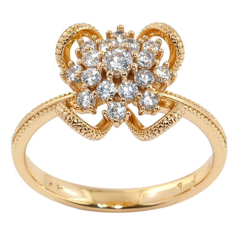Кольцо Xuping Позолота 18K Декоративный цветок с цирконием фото №1
