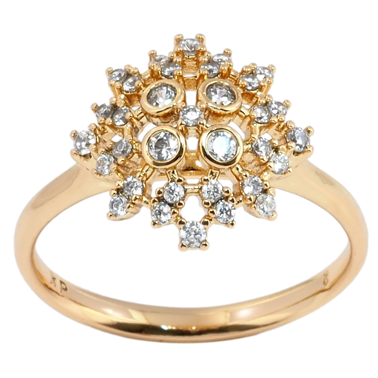 Кольцо Xuping Позолота 18K Инкрустация цирконием фото №17