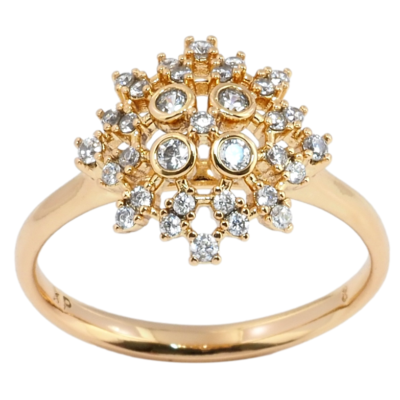 Кольцо Xuping Позолота 18K Инкрустация цирконием фото №2