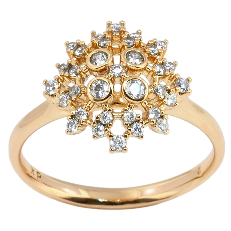 Кольцо Xuping Позолота 18K Инкрустация цирконием фото №1