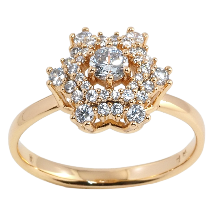 Кольцо Xuping Позолота 18K Инкрустация цирконием фото №13