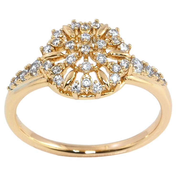 Кольцо Xuping Позолота 18K Декоративный купол с цирконием фото №14