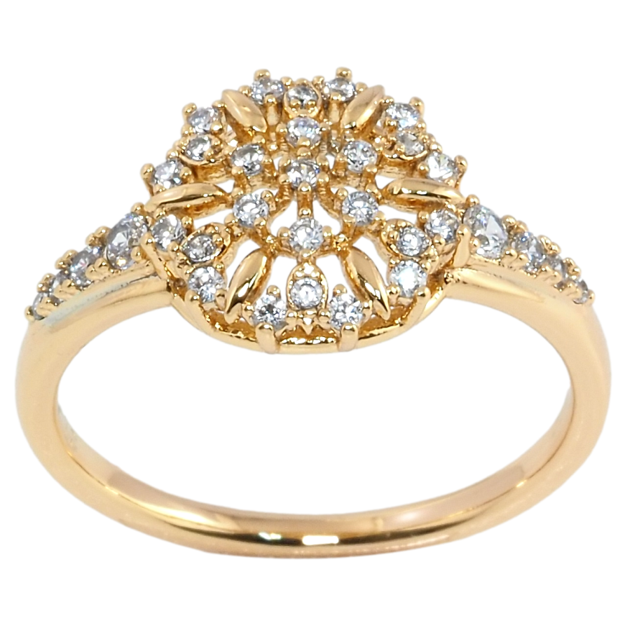 Кольцо Xuping Позолота 18K Декоративный купол с цирконием фото №1