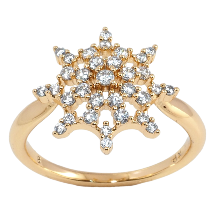 Кольцо Xuping Позолота 18K Звезда с цирконием фото №3