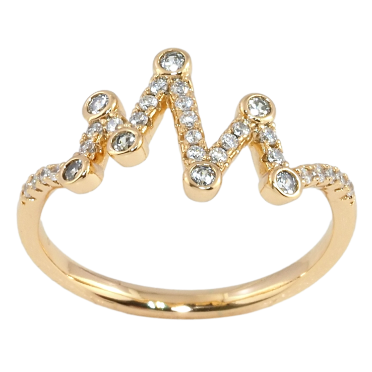 Кольцо Xuping Позолота 18K Зигзаг с цирконием фото №16