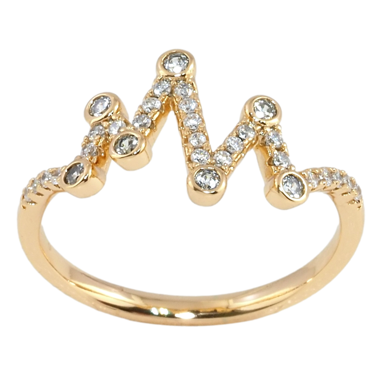 Кольцо Xuping Позолота 18K Зигзаг с цирконием фото №1