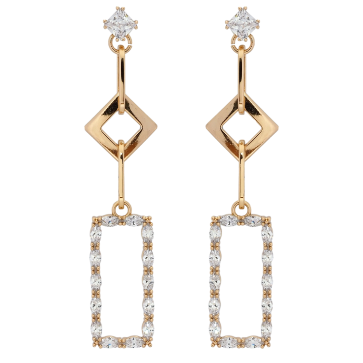 Серьги Xuping QQMM Позолота 18K пусеты Фигурные подвески с цирконием фото №12