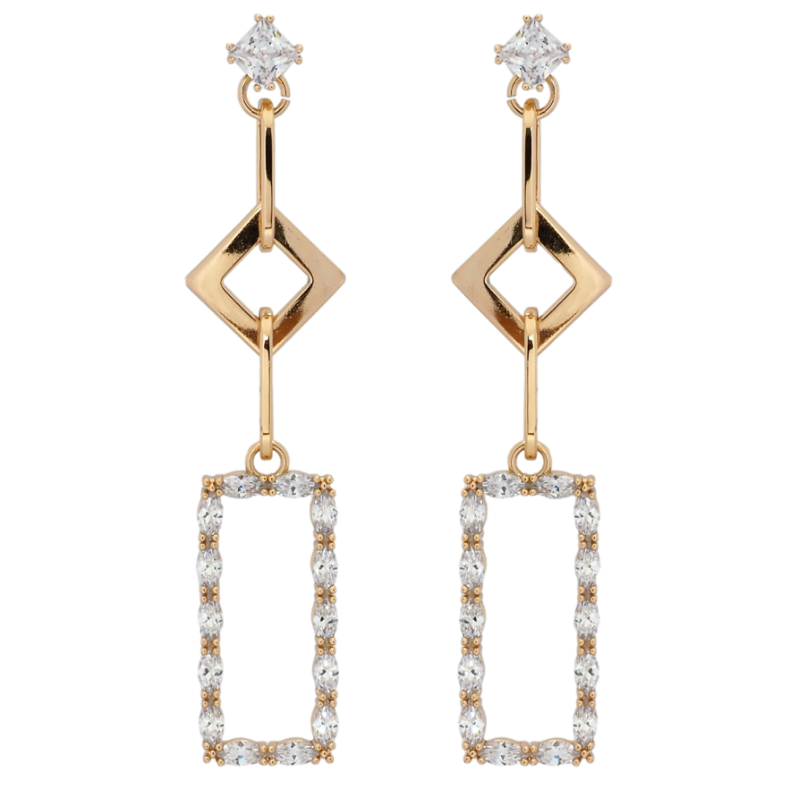 Серьги Xuping QQMM Позолота 18K пусеты Фигурные подвески с цирконием фото №1