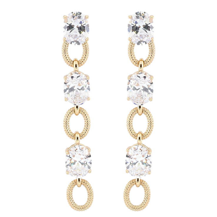 Серьги Xuping QQMM Позолота 18K пусеты Подвески с фианитами фото №14