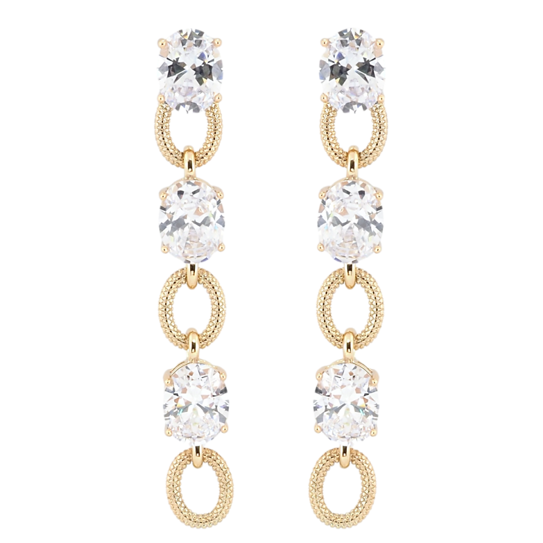 Серьги Xuping QQMM Позолота 18K пусеты Подвески с фианитами фото №2