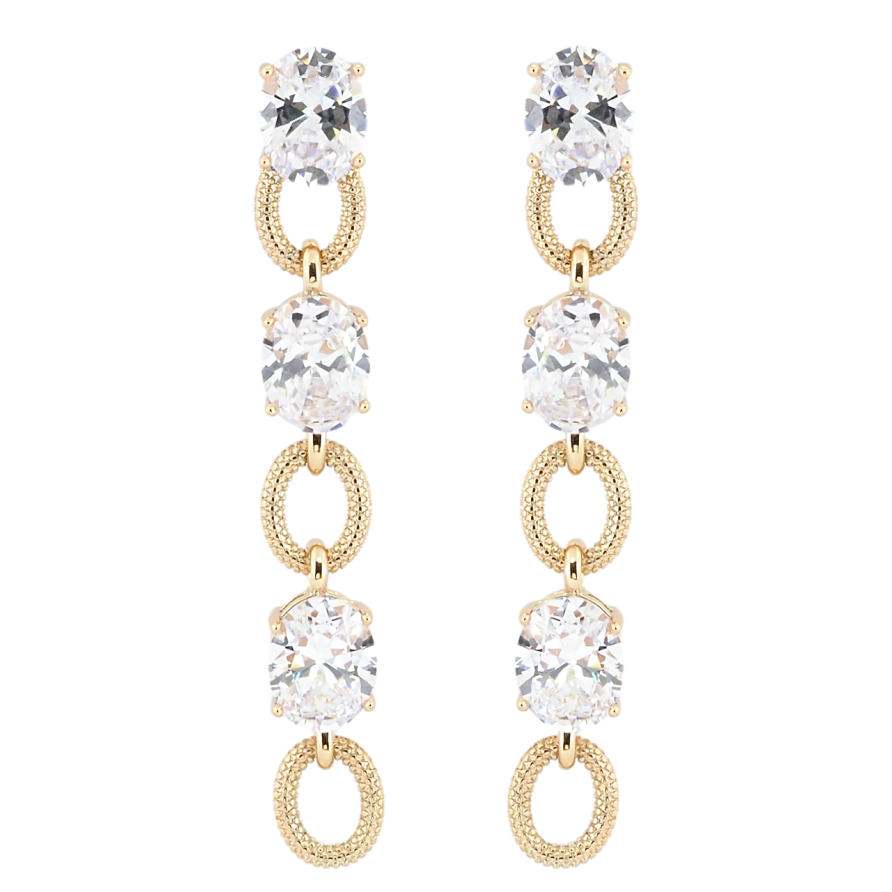 Серьги Xuping QQMM Позолота 18K пусеты Подвески с фианитами фото №1