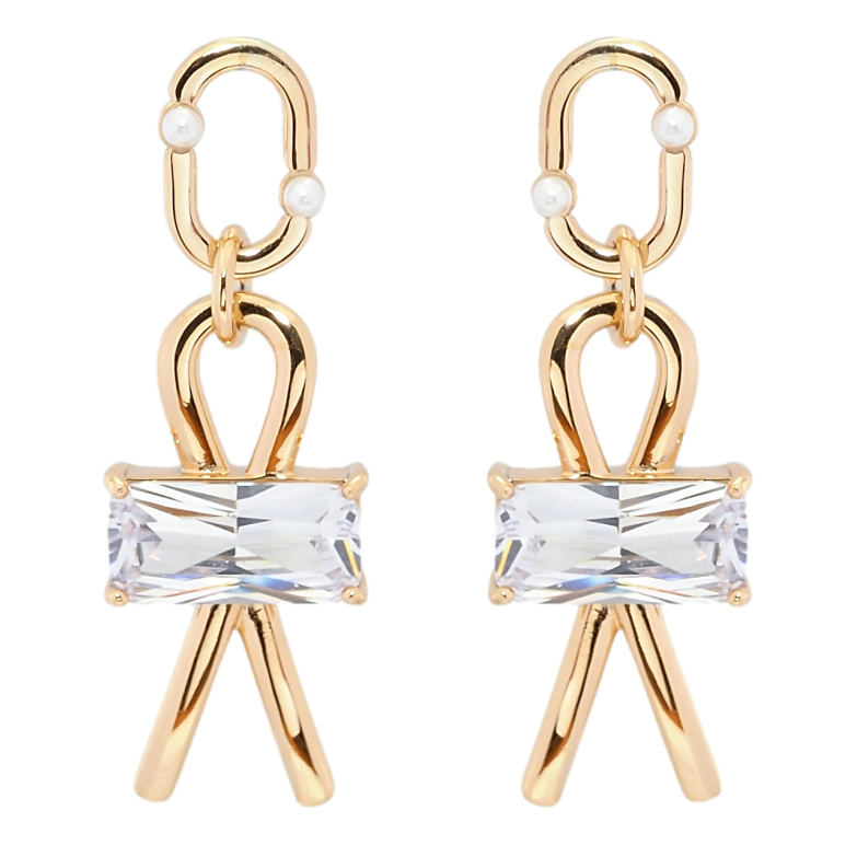 Сережки Xuping QQMM Позолота 18K пусети Підвіски пельки з фіанітами фото №1