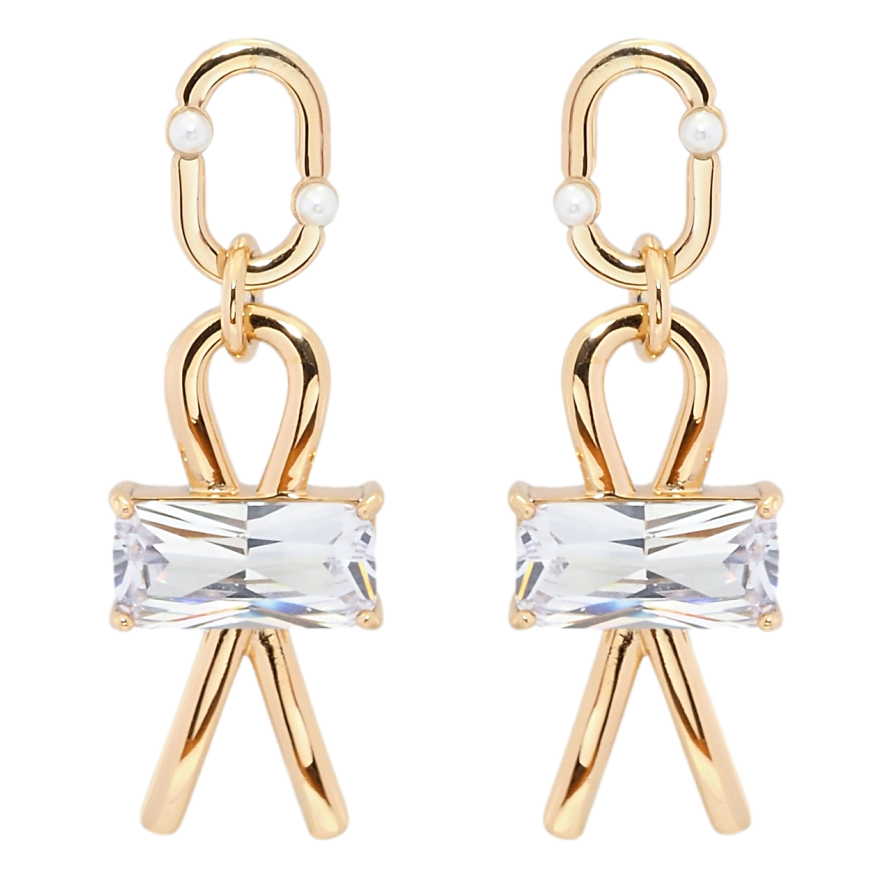 Серьги Xuping QQMM Позолота 18K пусеты Подвески петельки с фианитами фото №1