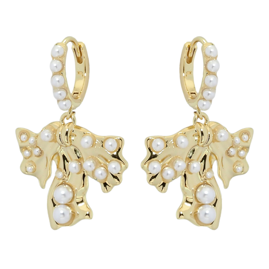 Сережки Xuping QQMM Позолота 14K підвіски на колечках Декоративні підвіски з розсипом перлів фото №1